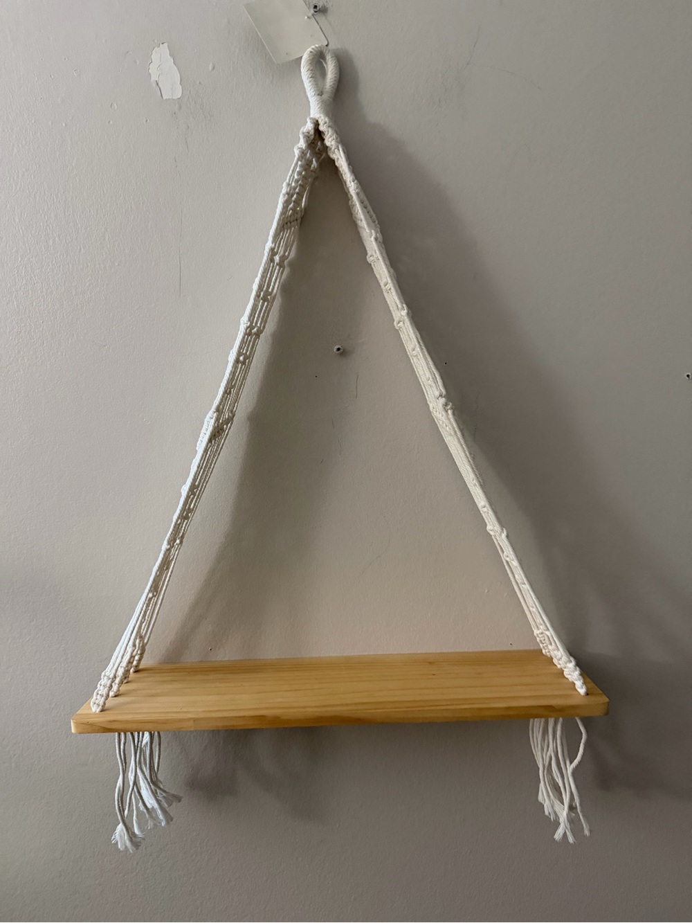 White Macramé Hanging Shelf - Bought from TJ Maxx